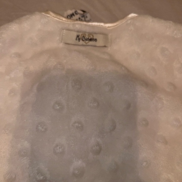 my blankee ivory money dot Lap Shoulder Day Baby Gown size 0/3m - Picture 6 of 7